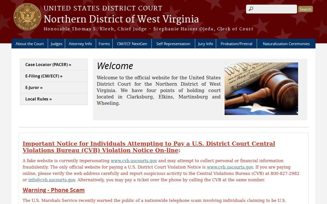 Northern District federal criminal court serving Monongalia County