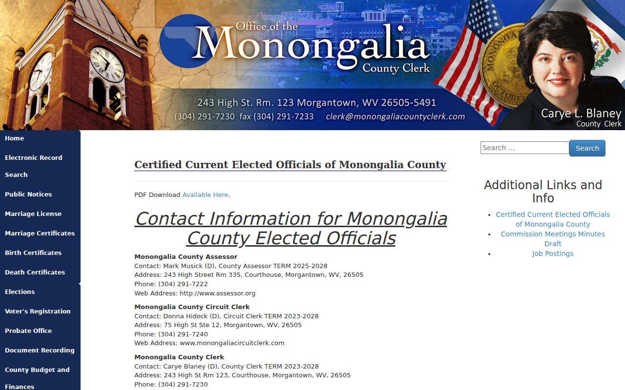 Star City criminal records and official county officer listing